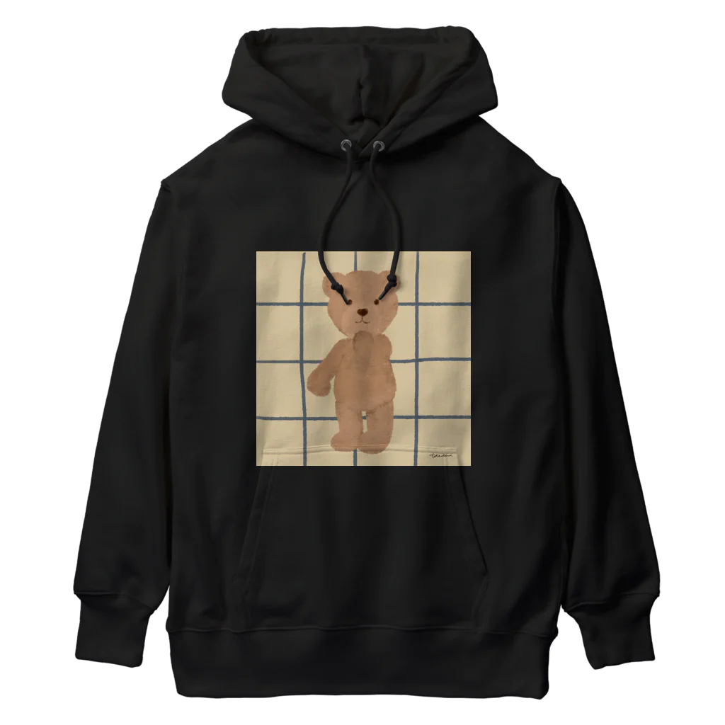 tateshima(たてしま)の口元に手を当てるテディベアくん Heavyweight Hoodie