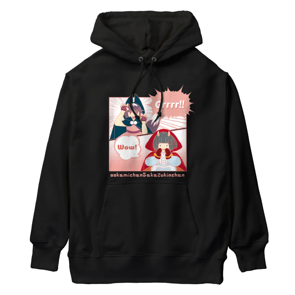 ぱるまな倶楽部の漫画風オオカミちゃん&赤ずきんちゃん Heavyweight Hoodie