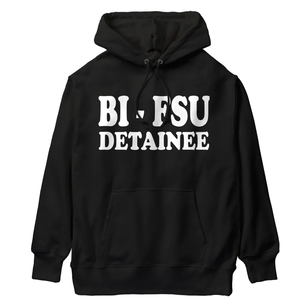 DRIPPEDのBI-FSU DETAINEE 白ロゴ Heavyweight Hoodie