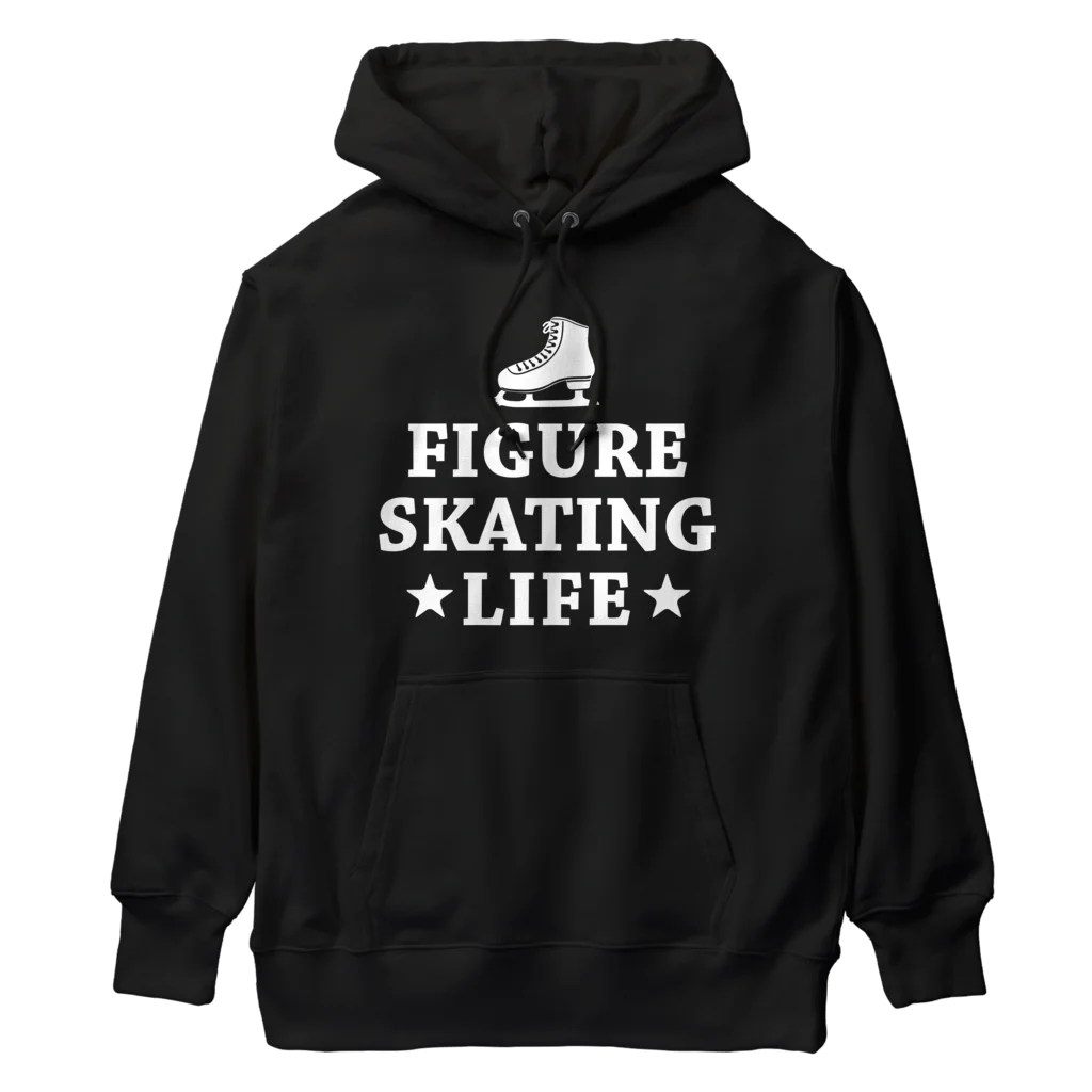 sports_tower スポーツタワーのフィギュアスケート・白・figure skating・グッズ・デザイン・フィギアスケート・#Tシャツ・ステップ・スピン・ジャンプ・スケート靴イラスト・技・男子・女子・かっこいい・かわいい・アイスダンス Heavyweight Hoodie