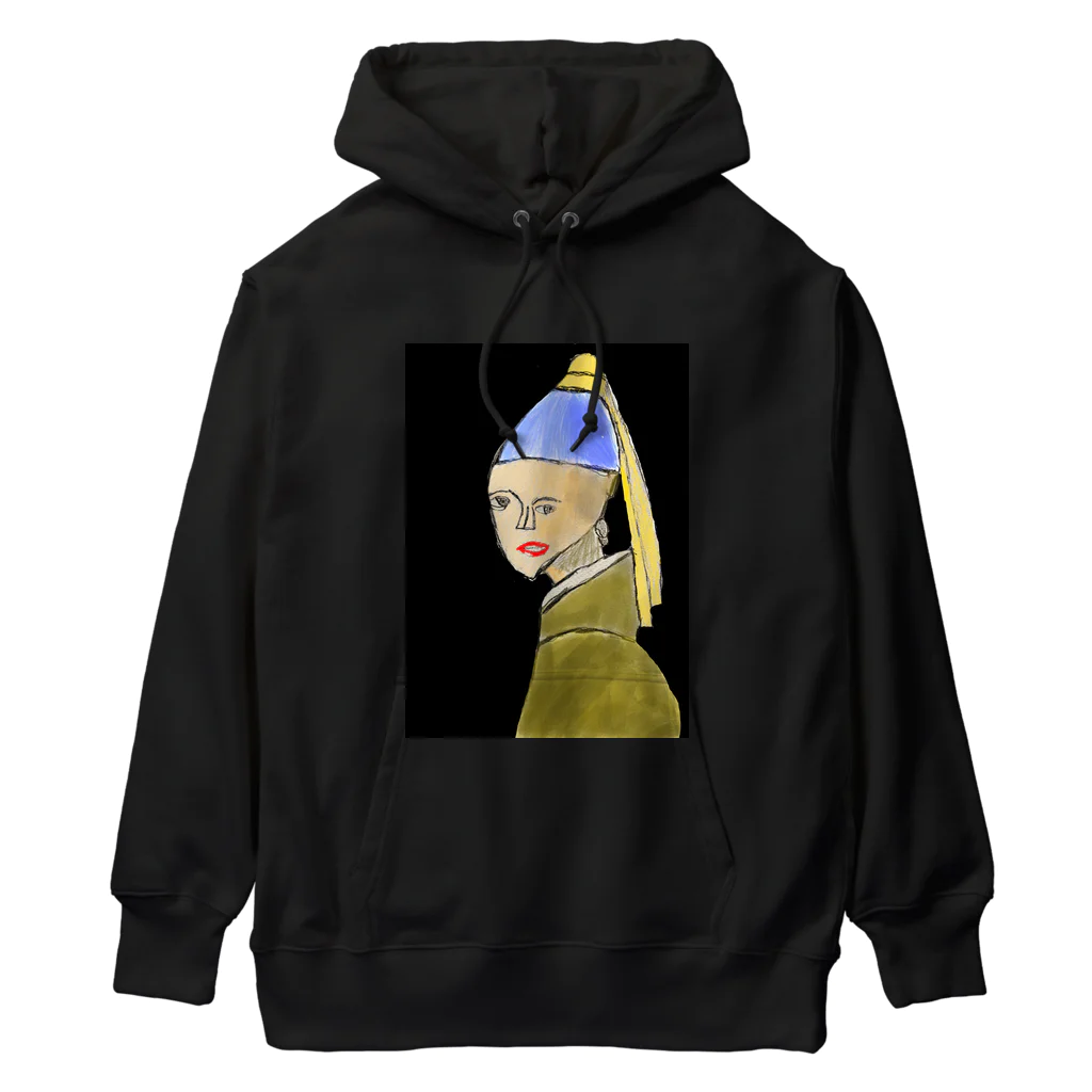 Genart0717のGirl with a pearl earring　フェルメールの真珠の耳飾りの少女 Heavyweight Hoodie