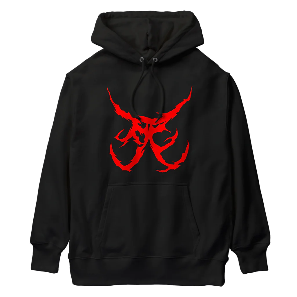 Hachijuhachiの死　DEATH METAL LOGO RED ヘビーウェイトパーカー