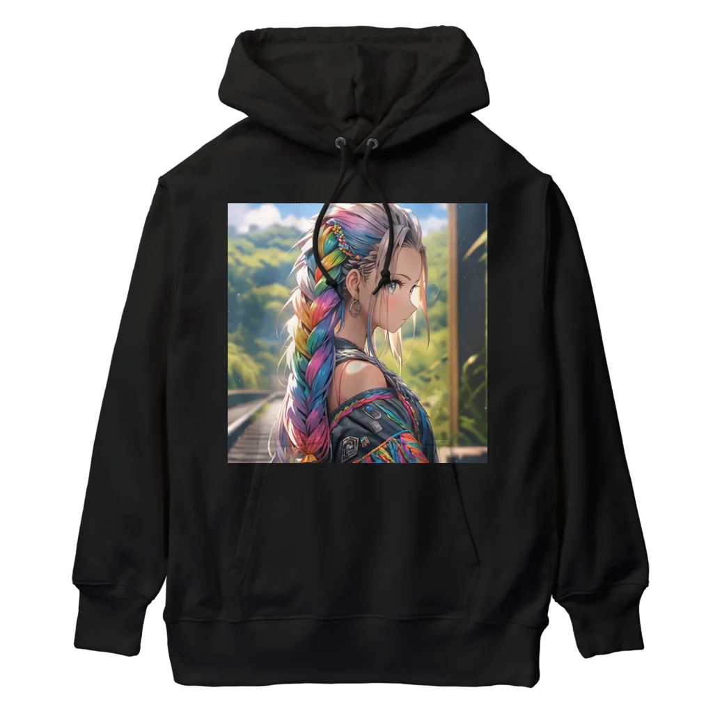 かわいい娘ショップのレインボウ娘 Heavyweight Hoodie