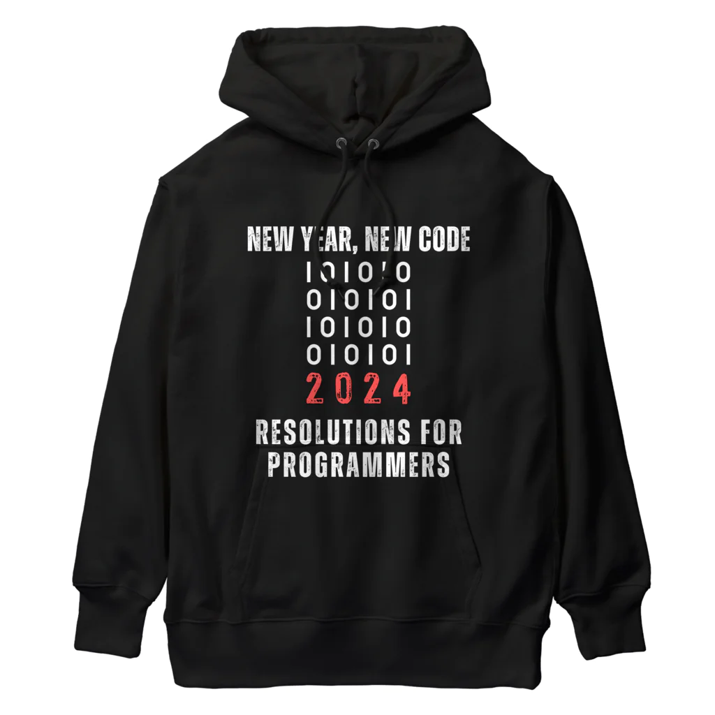 奏桃服店のNew Year, New Code: 2024 Resolutions for Programmers ヘビーウェイトパーカー