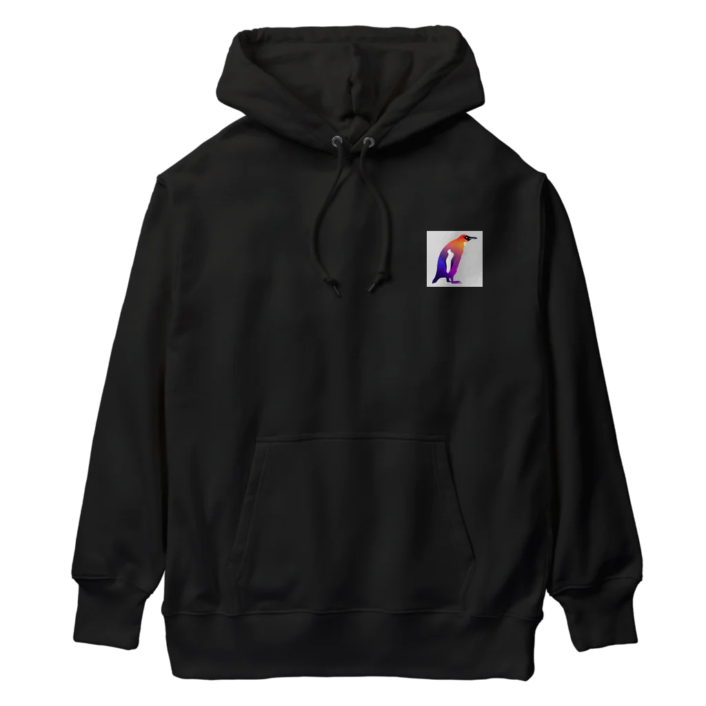 mirinconixの紫からオレンジのグラデーションのペンギン Heavyweight Hoodie