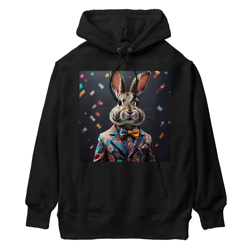 usagimajyoのスーツウサギ Heavyweight Hoodie