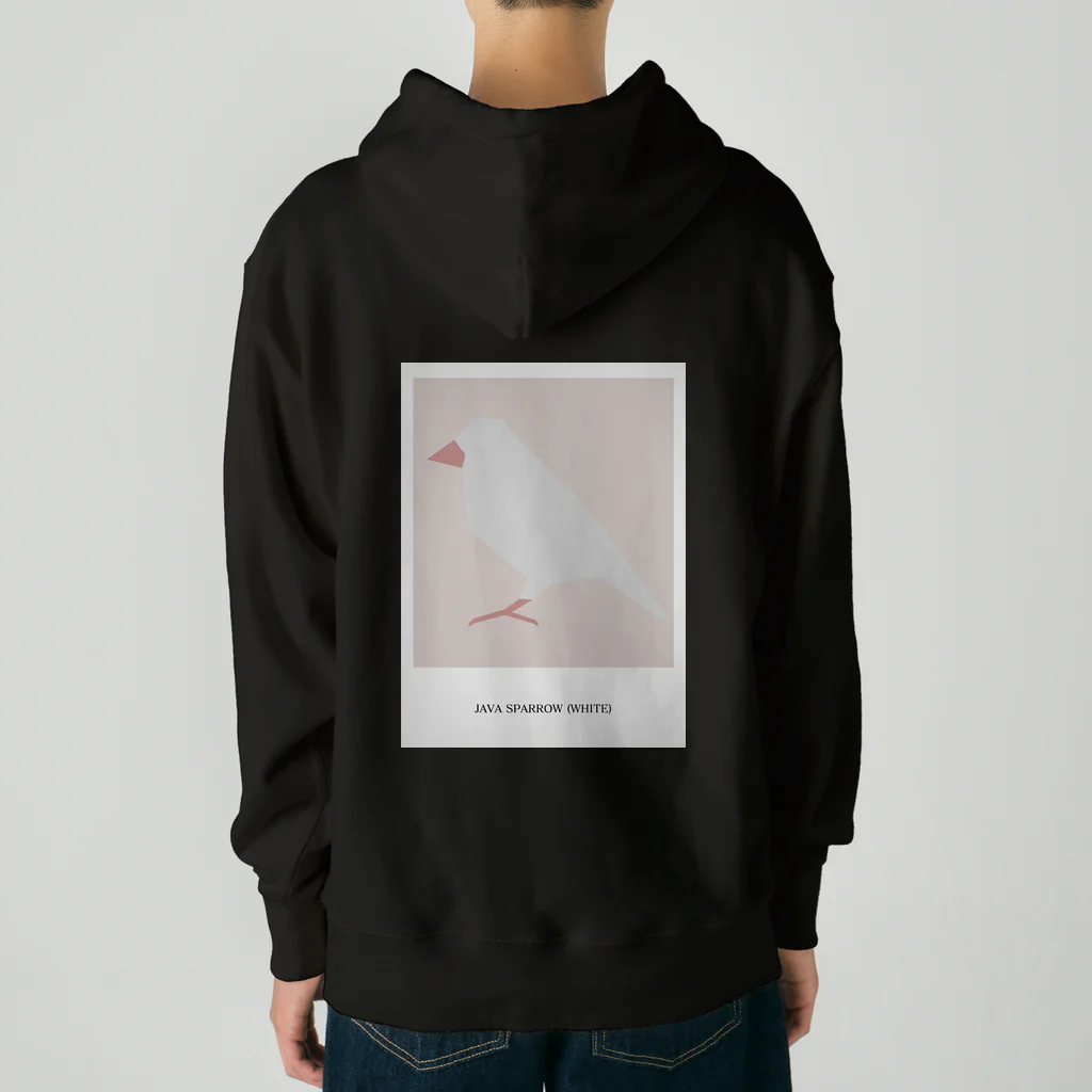 文鳥の背中のJAVA SPARROW (WHITE) Heavyweight Hoodie