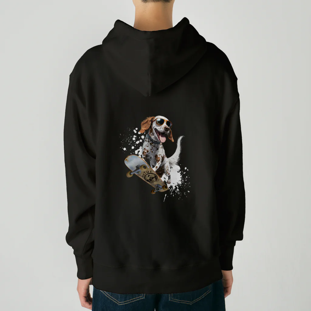 -BRIGHTS-のスケボー犬のおでかけ！skateboarding dog Heavyweight Hoodie