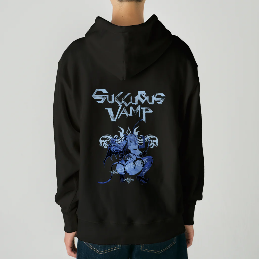 loveclonesのSUCCUBUS VAMP 0614 小悪魔 ヴォラプチュアス ブルー Heavyweight Hoodie