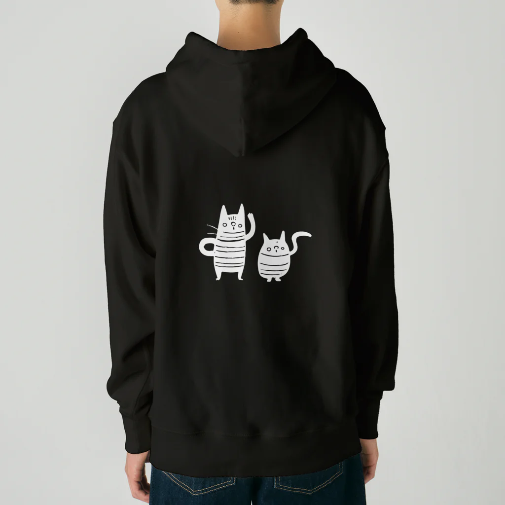 にゃーものお店のくろねこずホワイト Heavyweight Hoodie