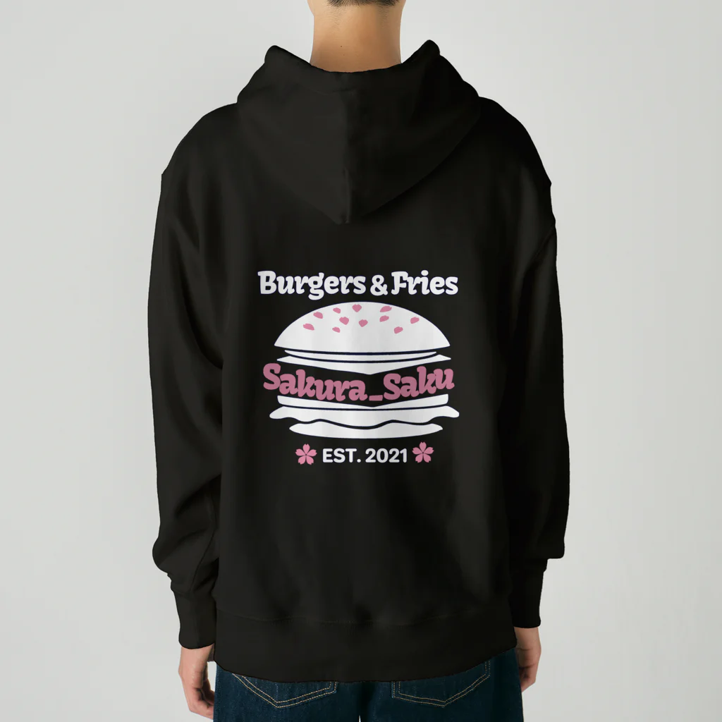 Burgers&Fries Sakura_SakuのBurgers&Fries Sakura_Saku ロゴアイテム（ホワイト） Heavyweight Hoodie