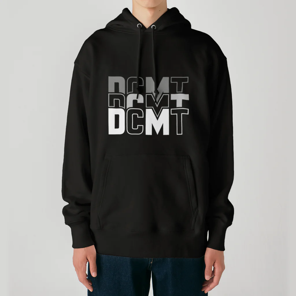 ドコデモモタード*DOCOMOTAのBack:3D DOCOMOTA  Front:DCMT Logo ホワイト Heavyweight Hoodie