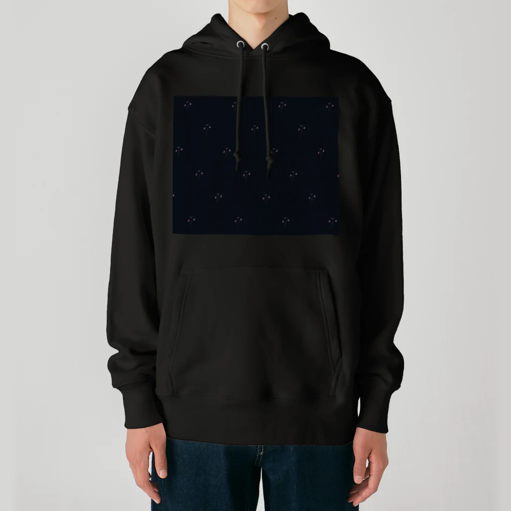 rilybiiのnavy × little flower pattern Heavyweight Hoodie