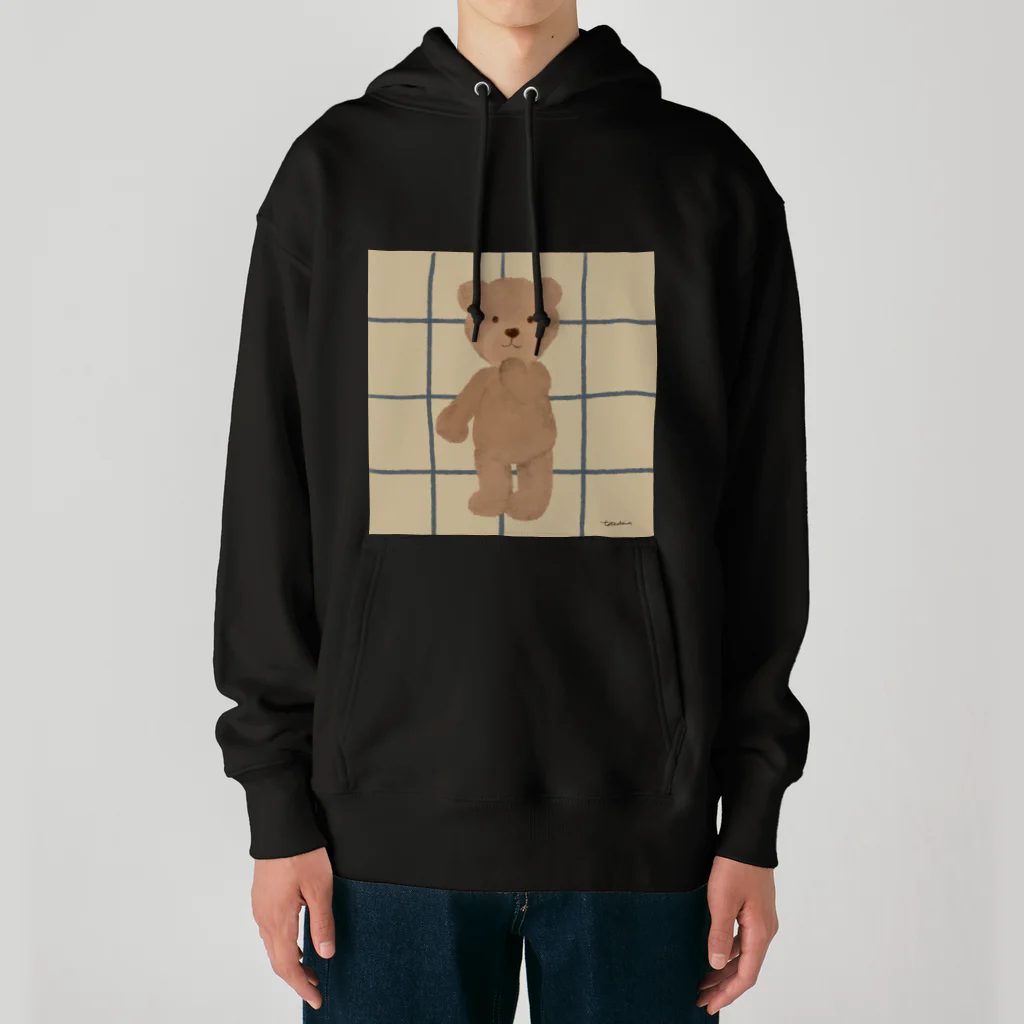 tateshima(たてしま)の口元に手を当てるテディベアくん Heavyweight Hoodie