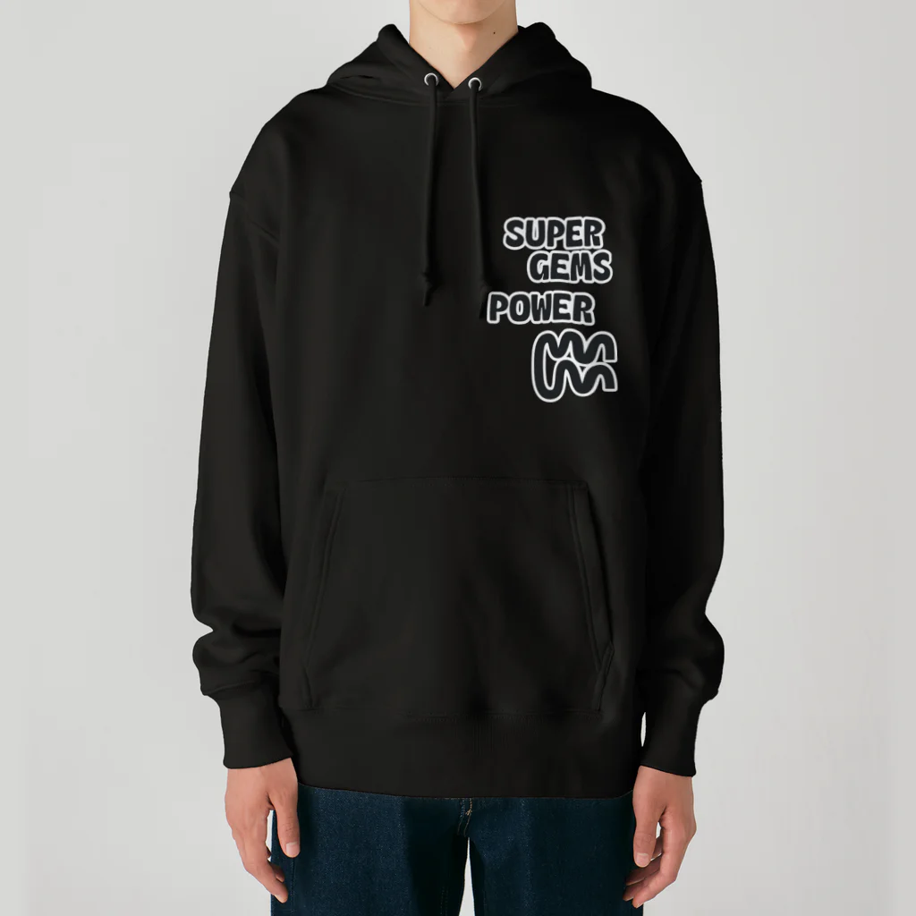 Parallel Imaginary Gift ShopのSUPER GEMS POWER（BLACK） Heavyweight Hoodie