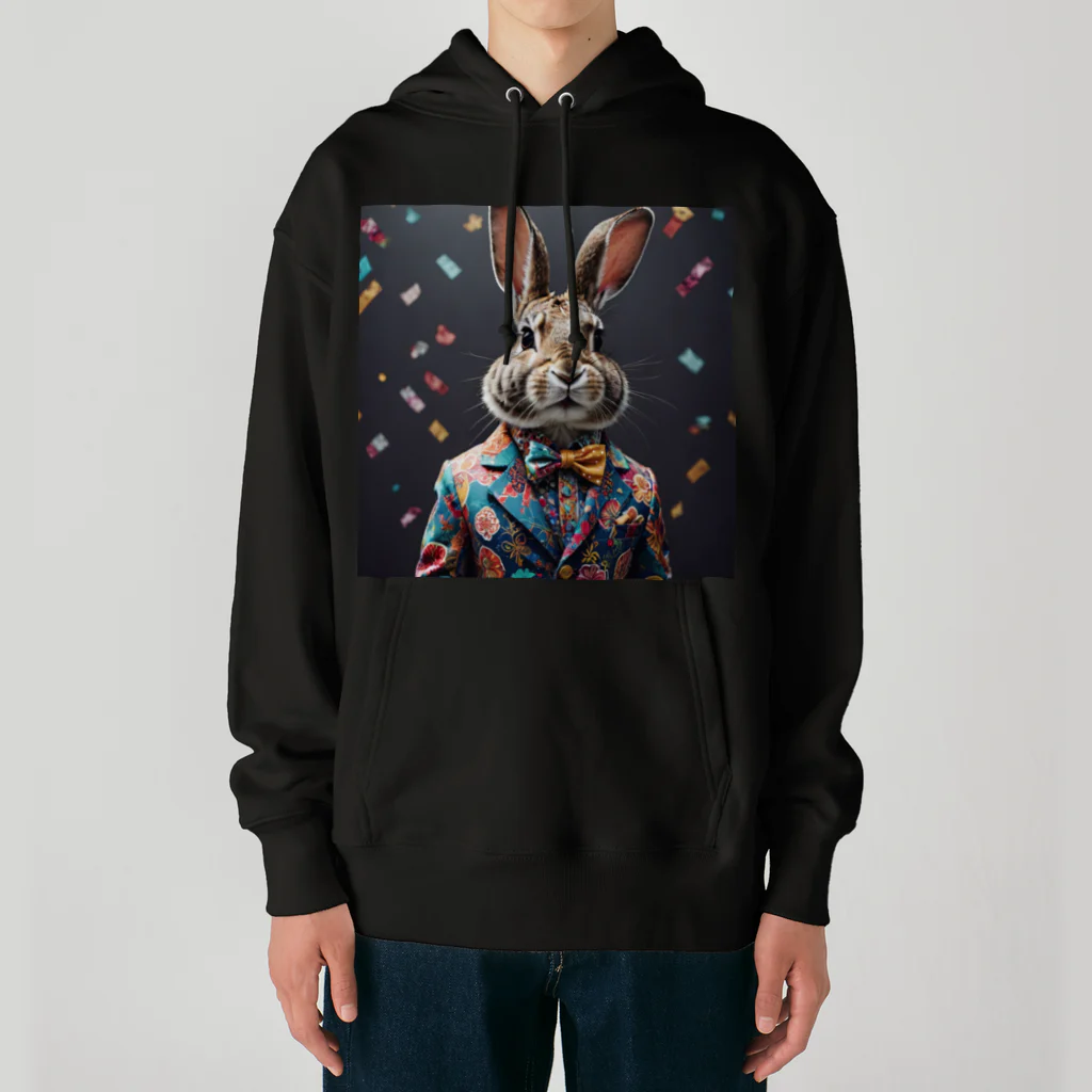 usagimajyoのスーツウサギ Heavyweight Hoodie