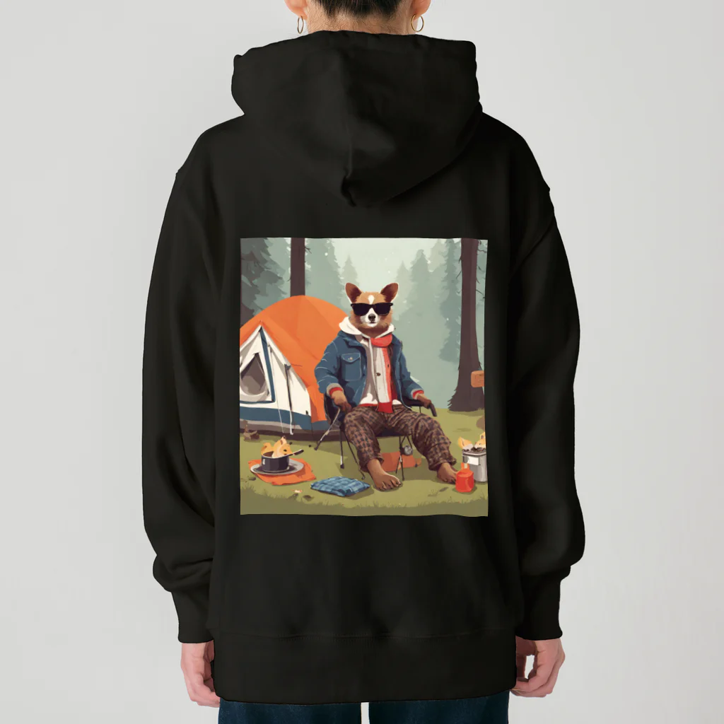 kowarororoのベテランキャンパー犬 Heavyweight Hoodie