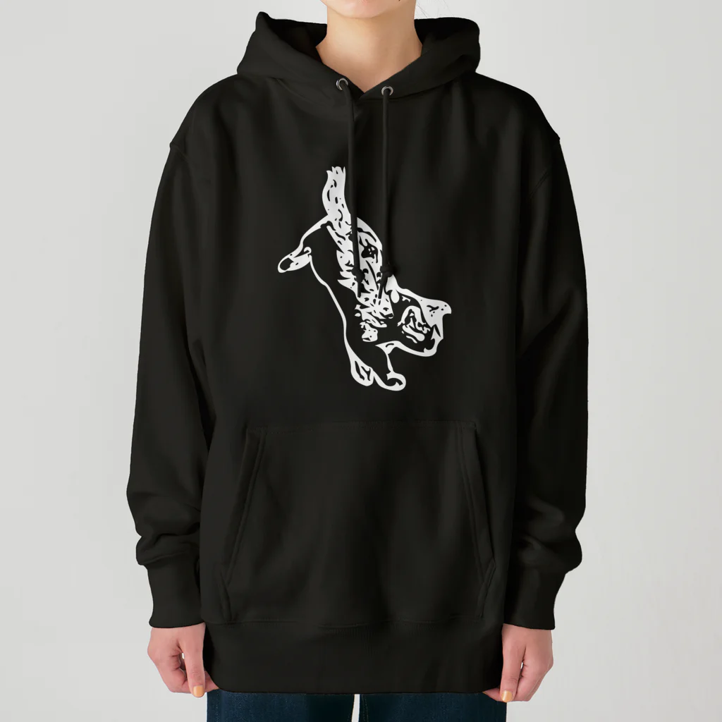 ふわにゃんshopの逆立ちネコ パーカー(黒) Heavyweight Hoodie