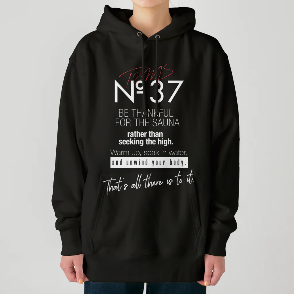 ととのいたい2人のミッドナイトサウナ「No.37」のNo.37 from T2MS SAUNA Hoodie typo [BLK] ヘビーウェイトパーカー