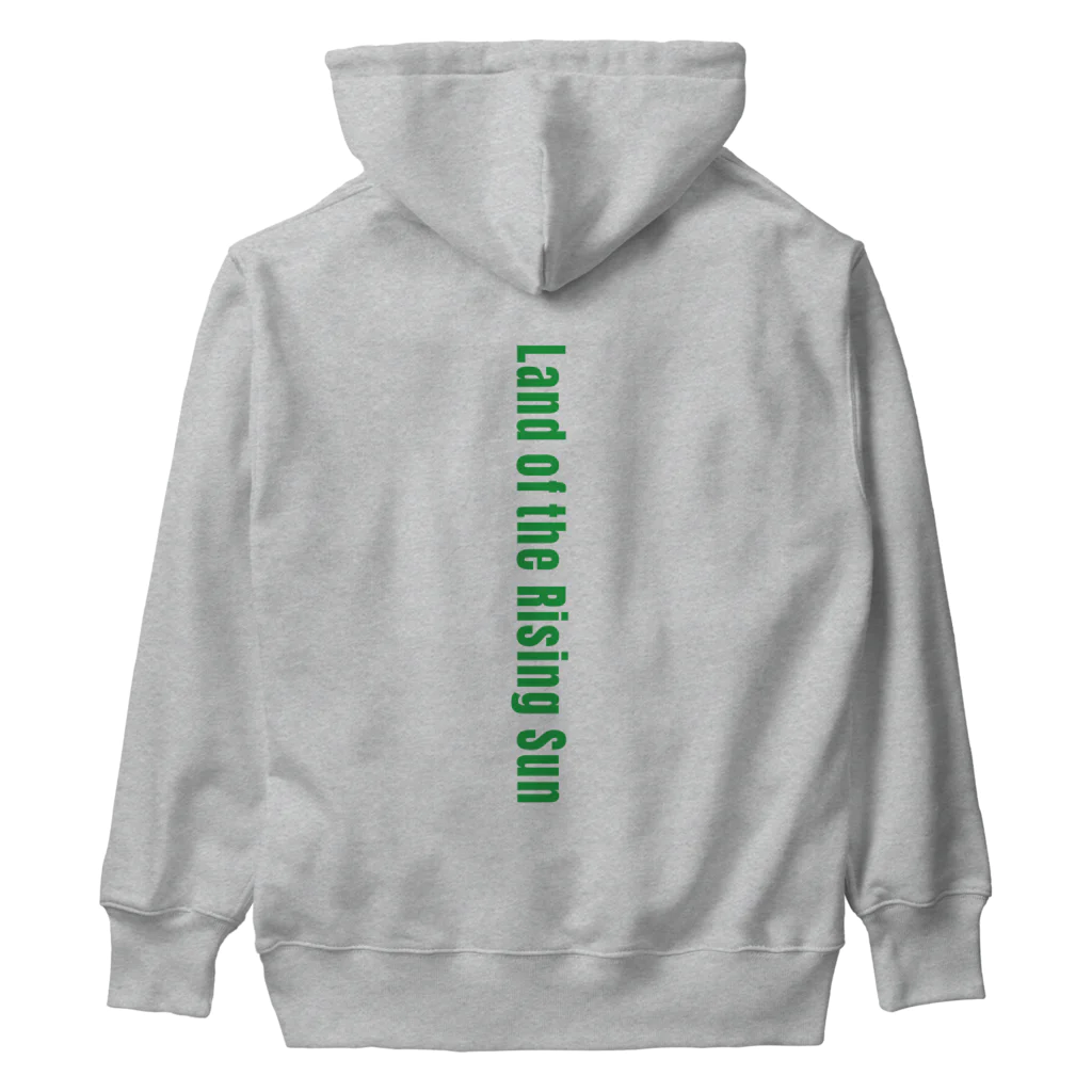 HI-IZURUのHINOMARU国の地図　背面にLand of the Rising Sun（白文字）　ヘビーウェイトパーカー Heavyweight Hoodie