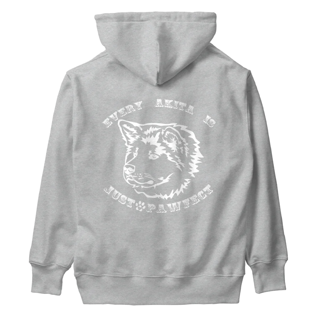 海賊猫 cocoの名入れOK『EVERY AKITA IS JUST "PAW"FECT』➂(ホワイト 白)  *For All Dog Lovers ～ Akita Inu 秋田犬～ Heavyweight Hoodie