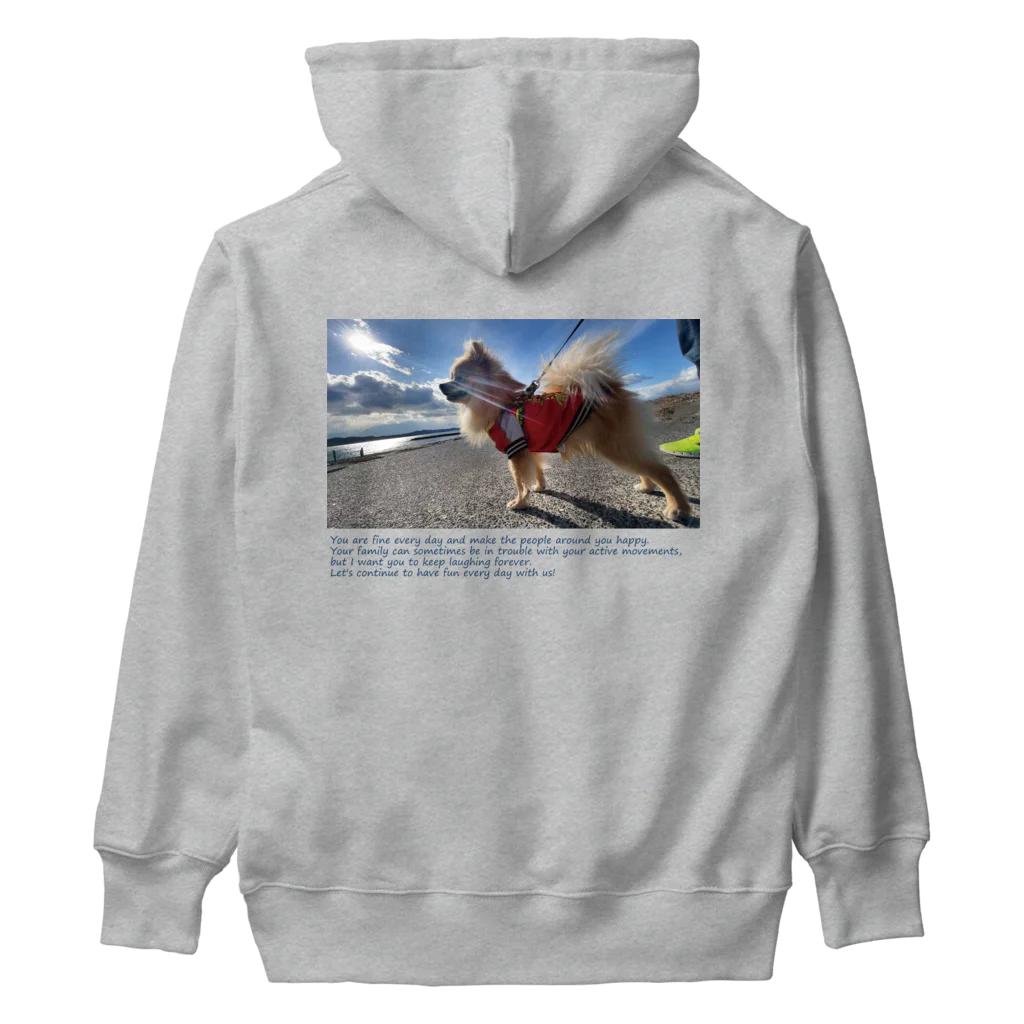 元気すぎるポメラニアンチップのA man who looks good in the sea Chip Heavyweight Hoodie