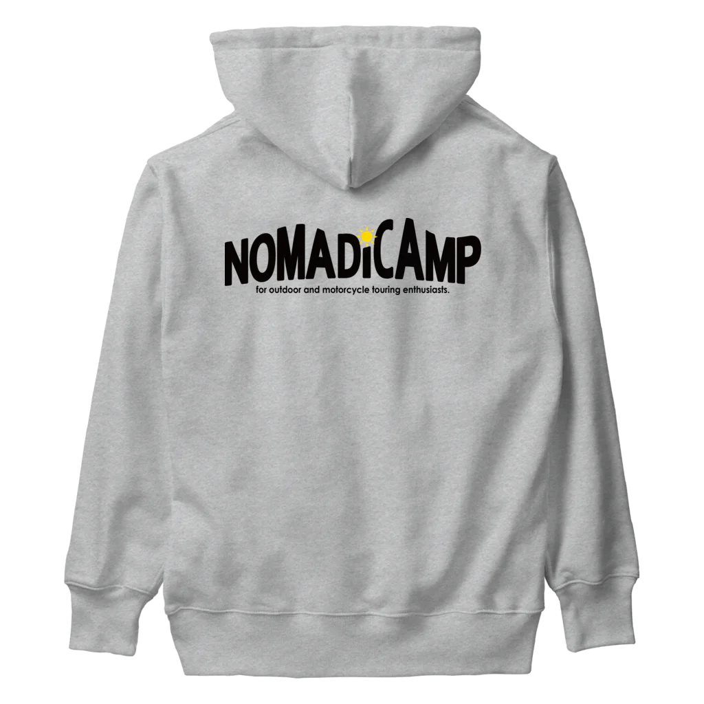 nomadica(ノマディカ)　SUZURIストアのノマキャンロゴ バックプリント(黒) ヘビーウェイトパーカー