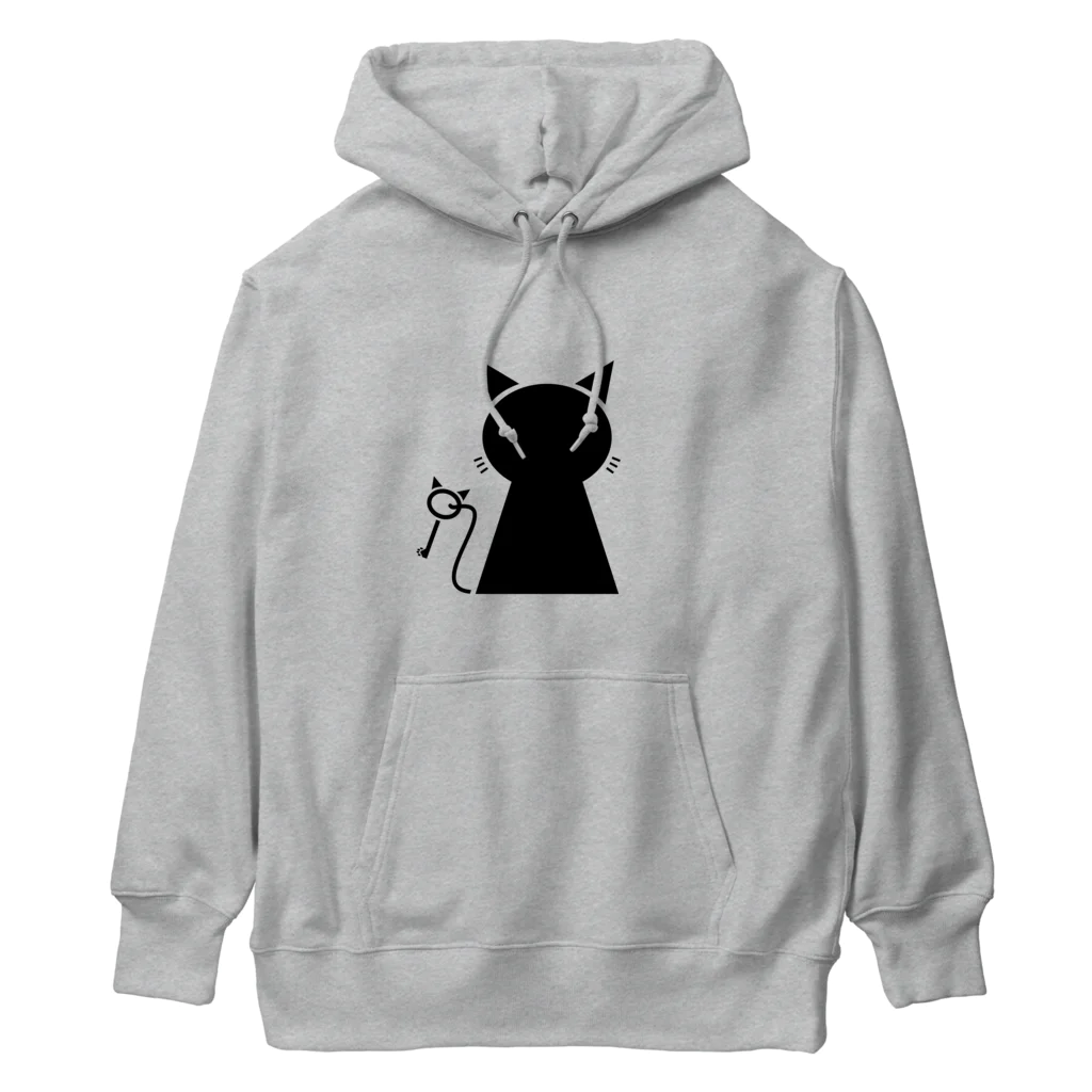 無水屋の鍵穴っぽい猫 (黒猫) Heavyweight Hoodie