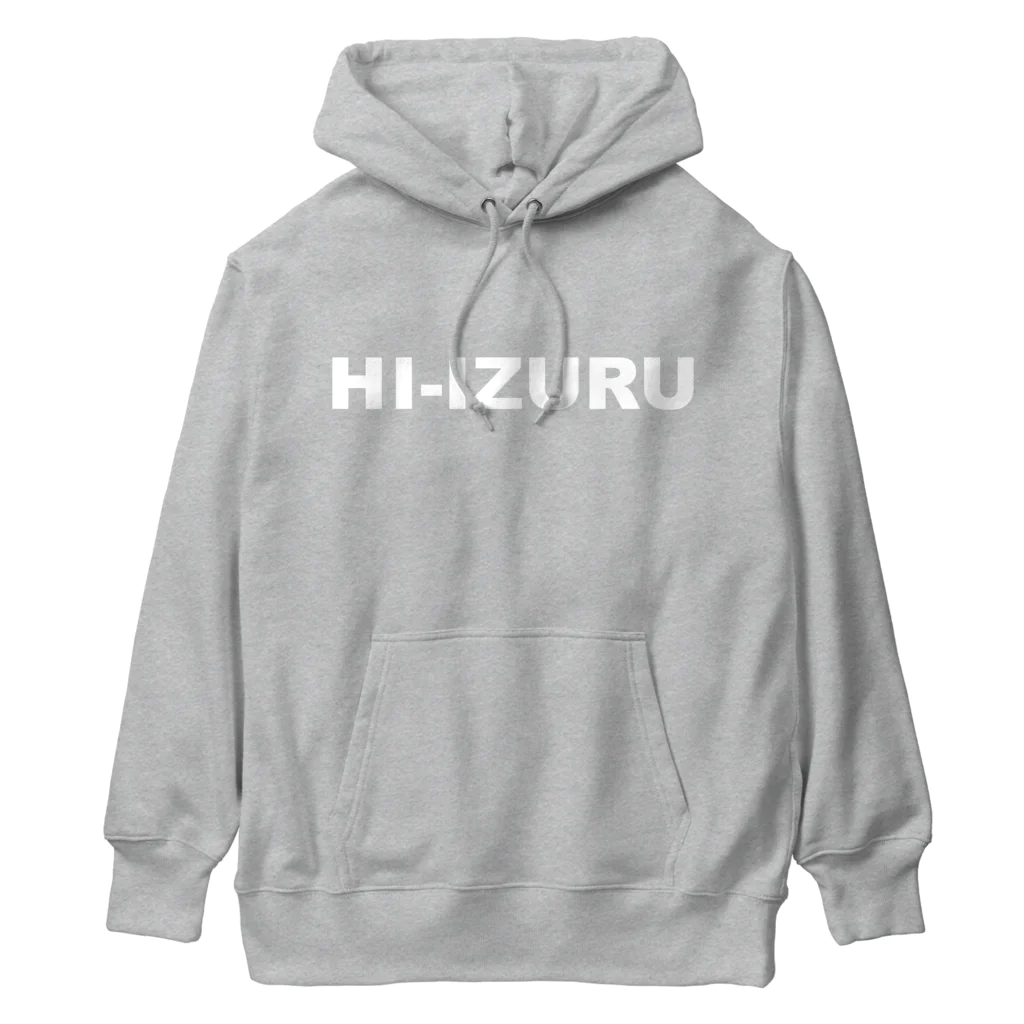 HI-IZURUのHIｰIZURU（白文字）背中にHINOMARU国の地図（Land of the Rising Sun）　ヘビーウェイトパーカー Heavyweight Hoodie