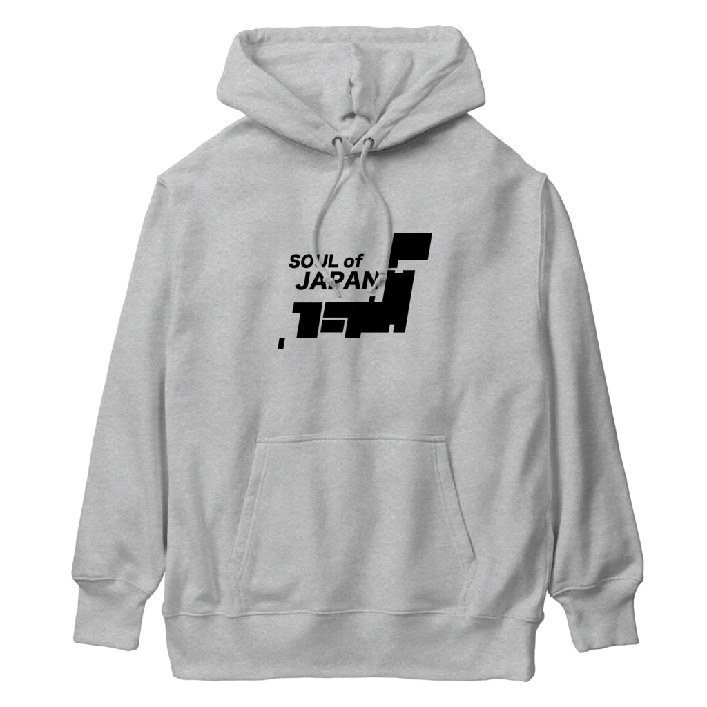 QUQU_WORKSのソウルオブジャパン 日本列島デザイン ブラック Heavyweight Hoodie