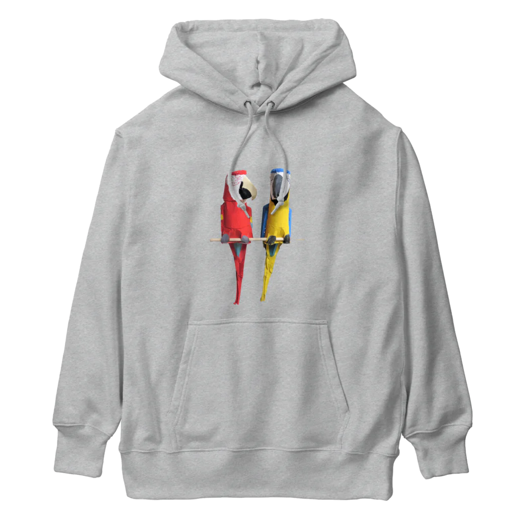 心の森ミュージアム　遊童館の紙コップのコンゴウインコ Heavyweight Hoodie