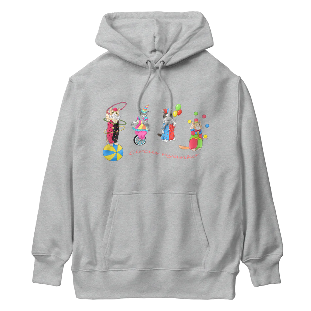 Ａｔｅｌｉｅｒ　Ｈｅｕｒｅｕｘのサーカスにゃんこ　４ピエロにゃんず Heavyweight Hoodie