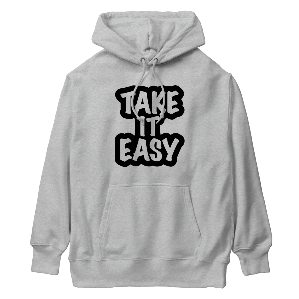 QUQU_WORKSのテイクイットイージー Take It Easy ブラック Heavyweight Hoodie