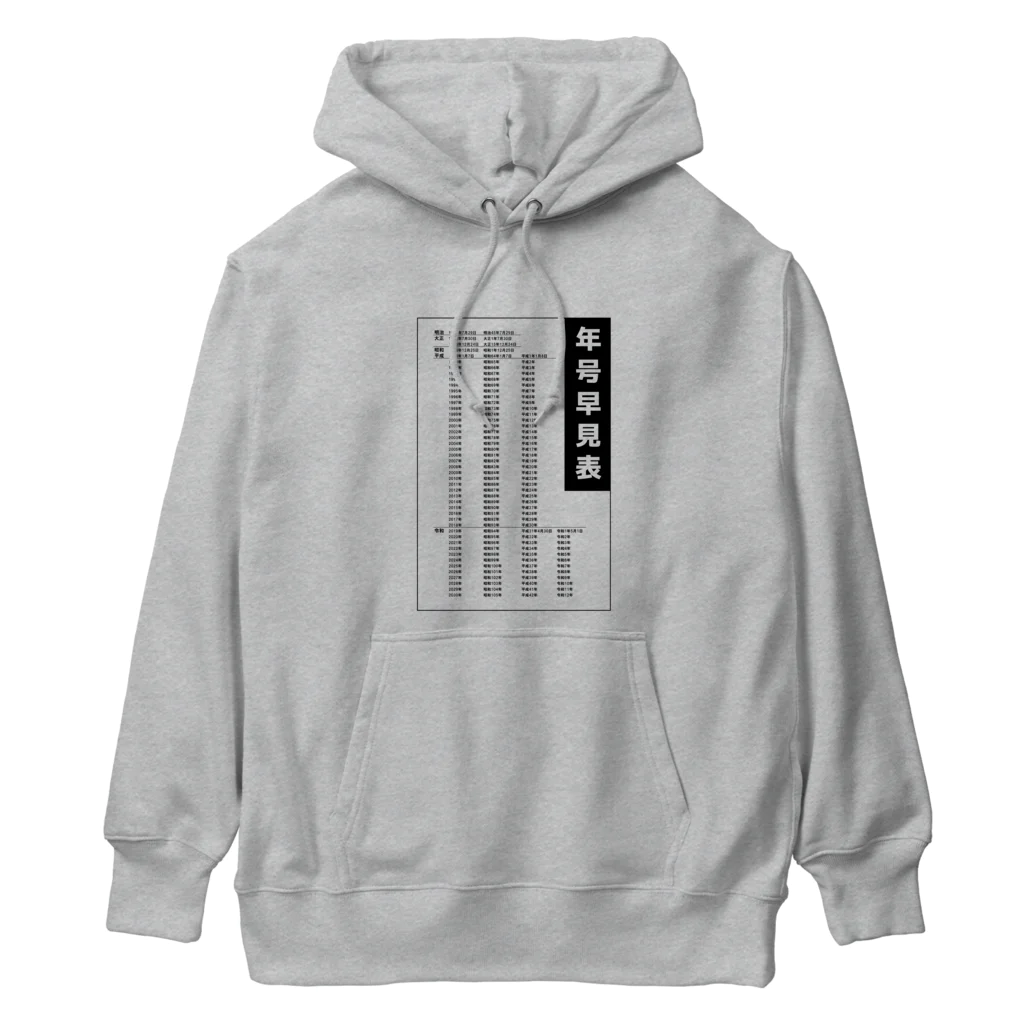 kazu_gの年号早見表!(淡色用) Heavyweight Hoodie