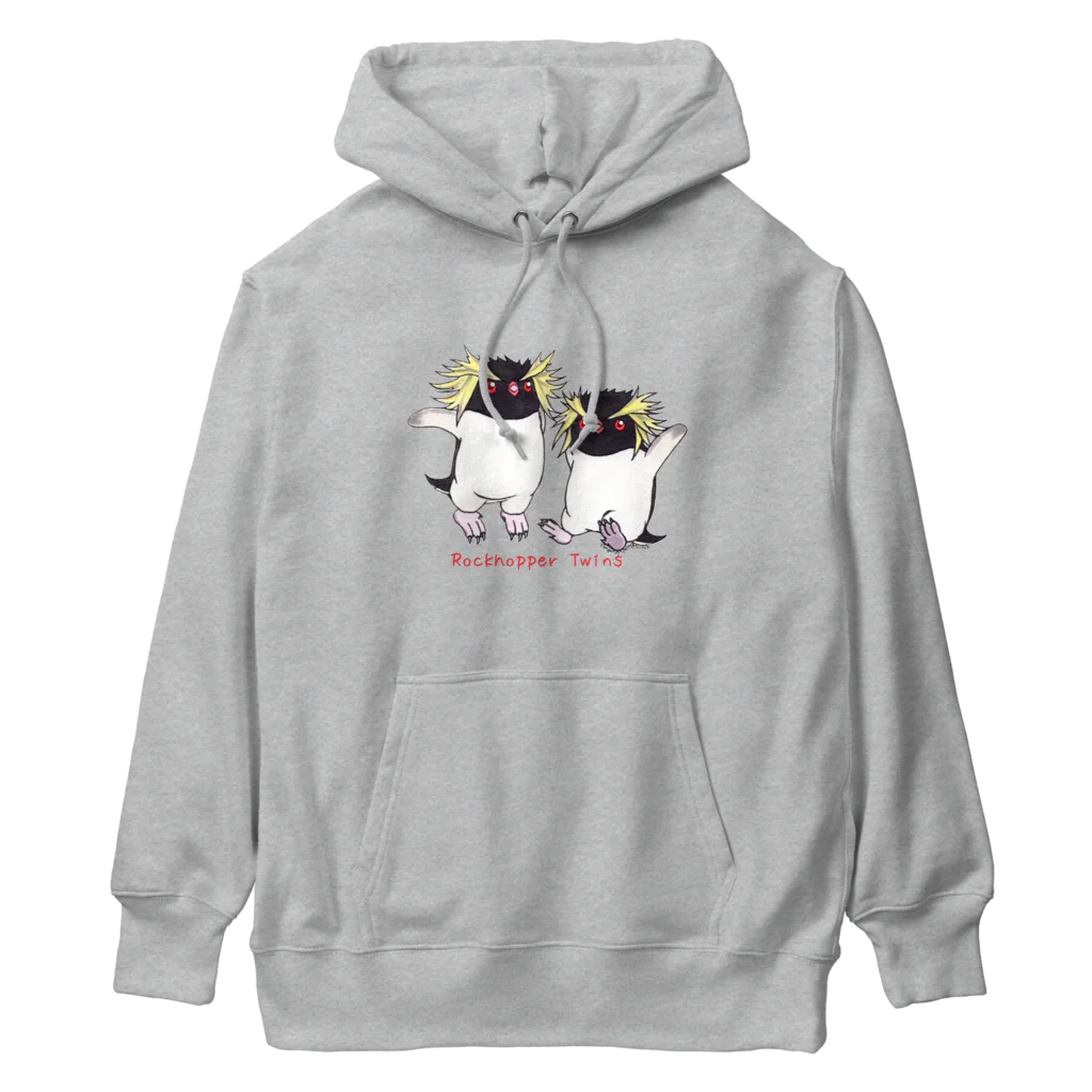 ヤママユ(ヤママユ・ペンギイナ)のふたごのイワトビペンギン(キタ) Heavyweight Hoodie