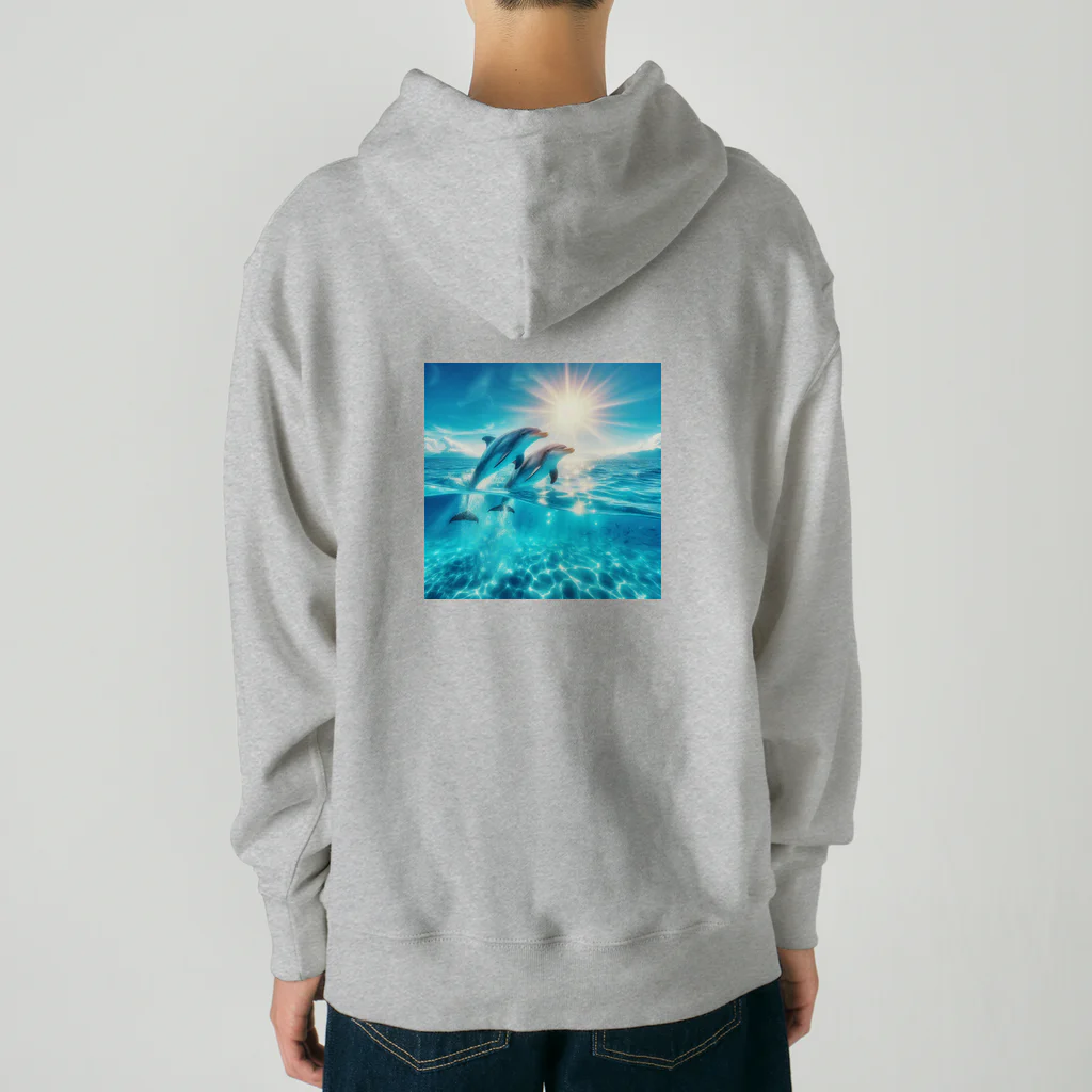 終わらない夢🌈の美しい海とイルカ🐬✨ Heavyweight Hoodie