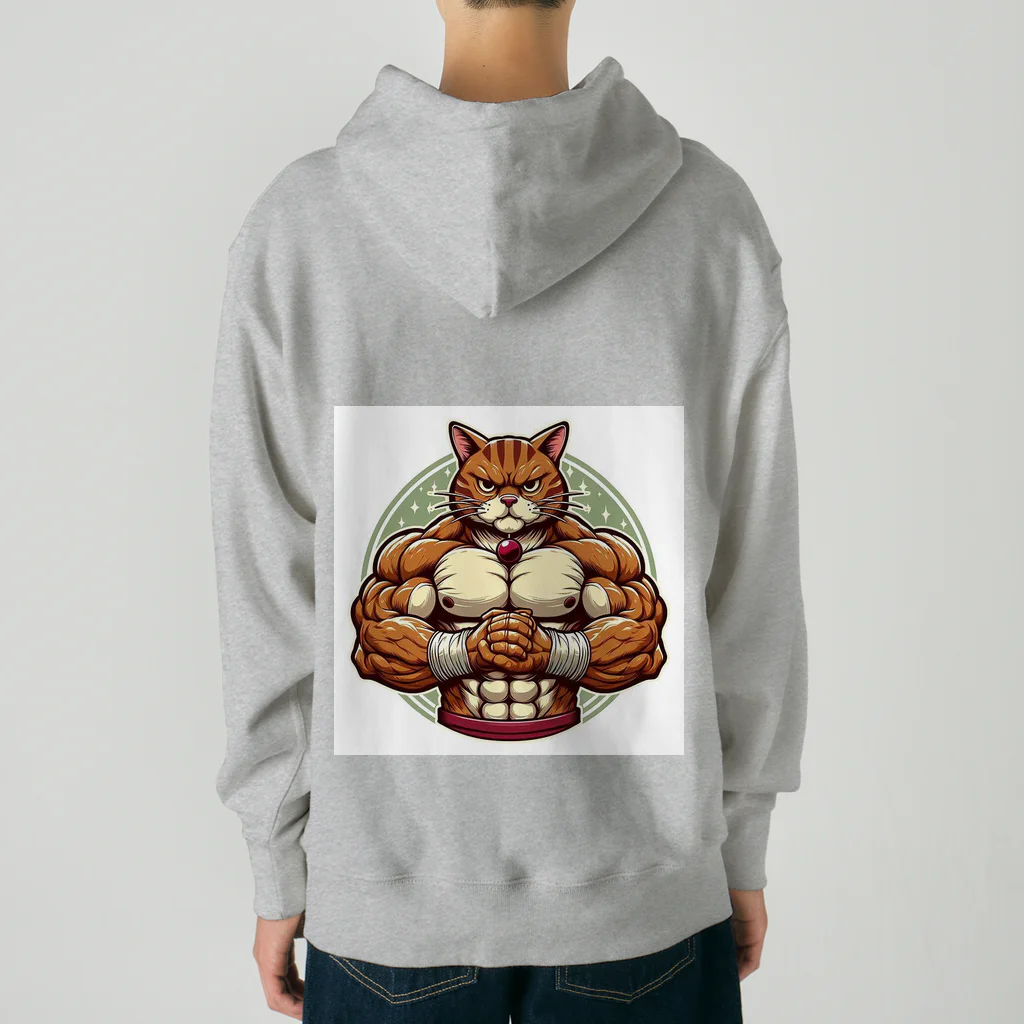 MUSCLE CAT 🐈🐈‍⬛のマッスルキャット　キジ虎 Heavyweight Hoodie