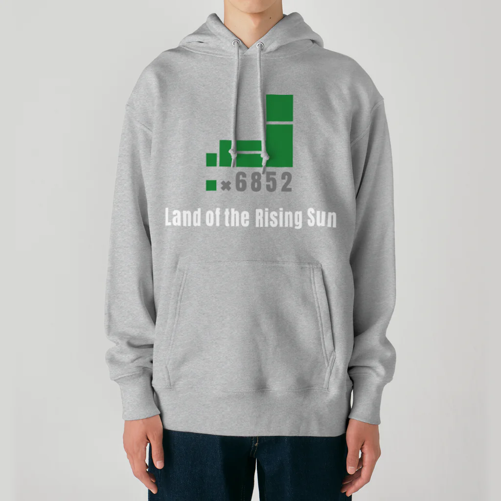 HI-IZURUのHINOMARU国の地図　背面にLand of the Rising Sun（白文字）　ヘビーウェイトパーカー Heavyweight Hoodie