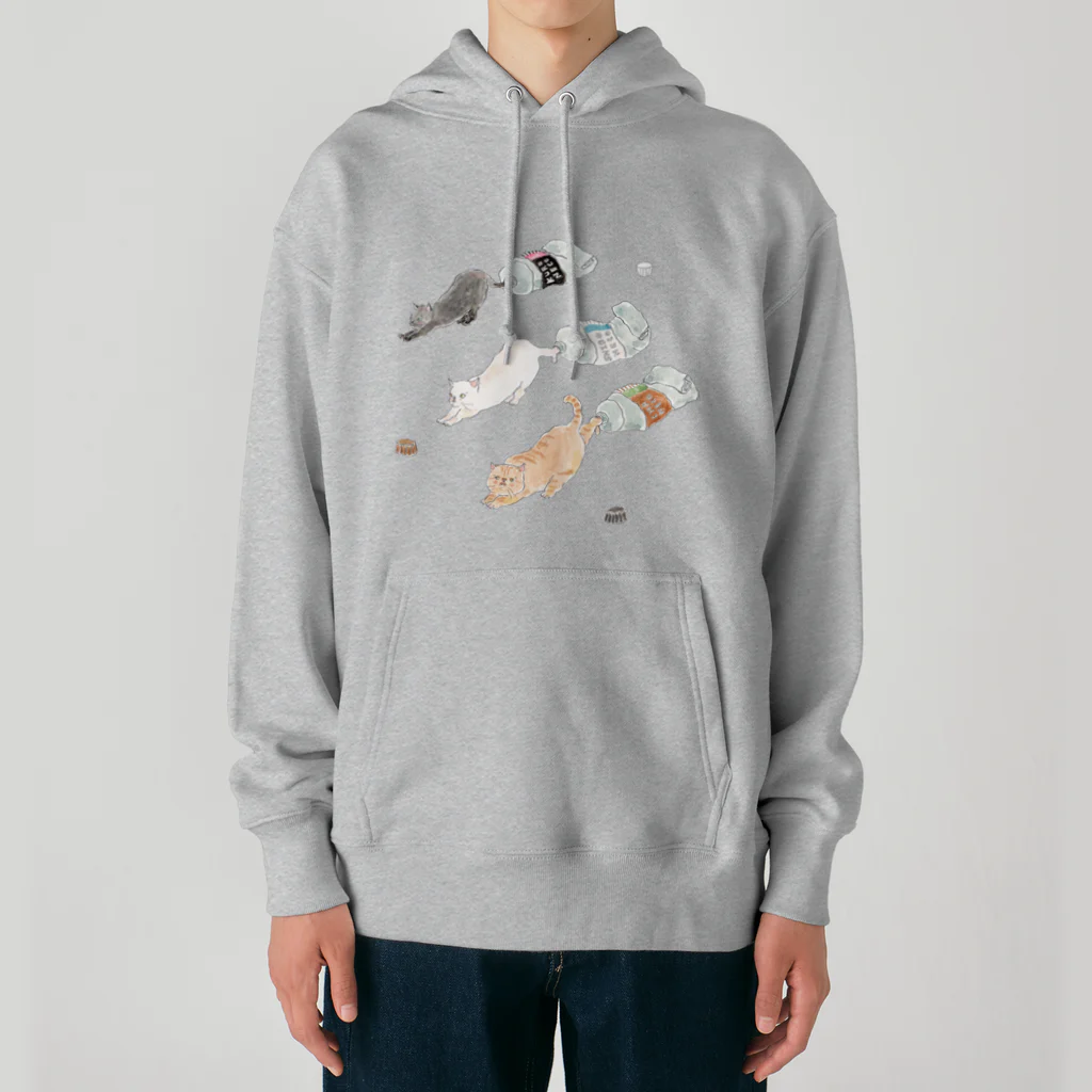 トコロコムギの絵の具にゃんこ Heavyweight Hoodie