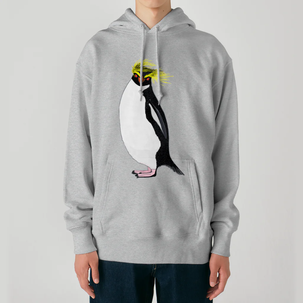 LalaHangeulの　風に吹かれるイワトビペンギンさん(文字無しバージョン Heavyweight Hoodie