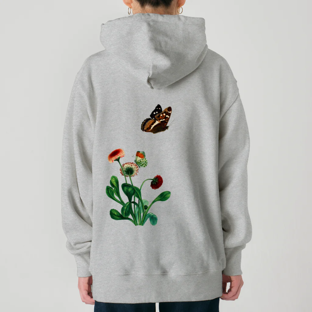 Saza-nami Antique designの花と蝶 Heavyweight Hoodie