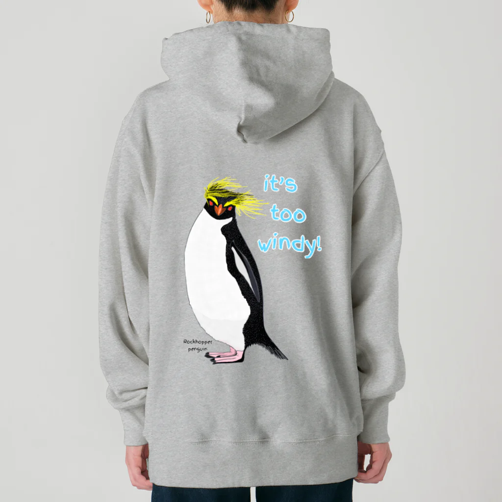 LalaHangeulのRockhopper penguin　(イワトビペンギン)　バックプリント Heavyweight Hoodie