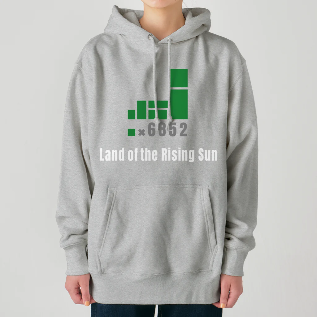 HI-IZURUのHINOMARU国の地図　背面にLand of the Rising Sun（白文字）　ヘビーウェイトパーカー Heavyweight Hoodie