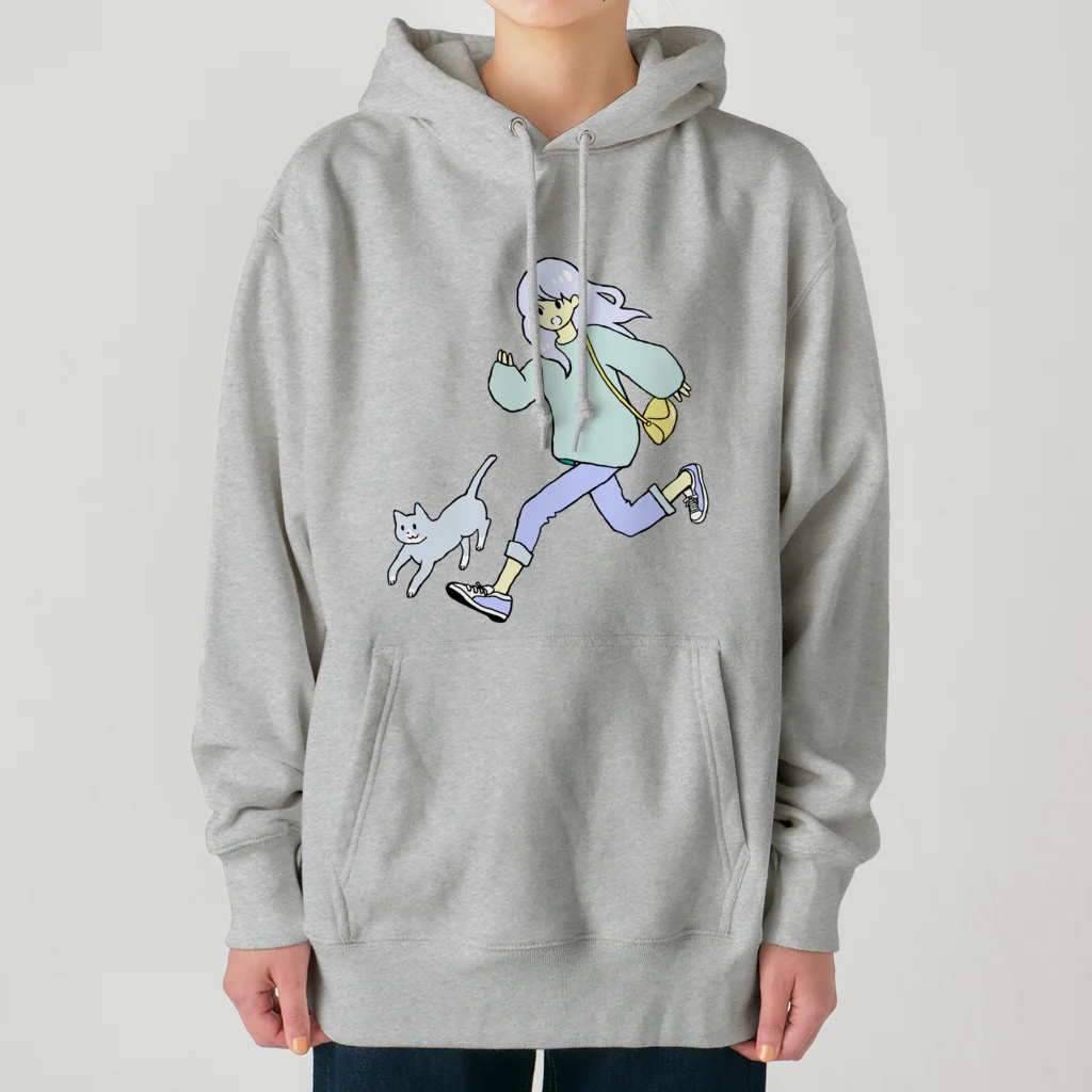 れーれーの女の子と猫走る Heavyweight Hoodie