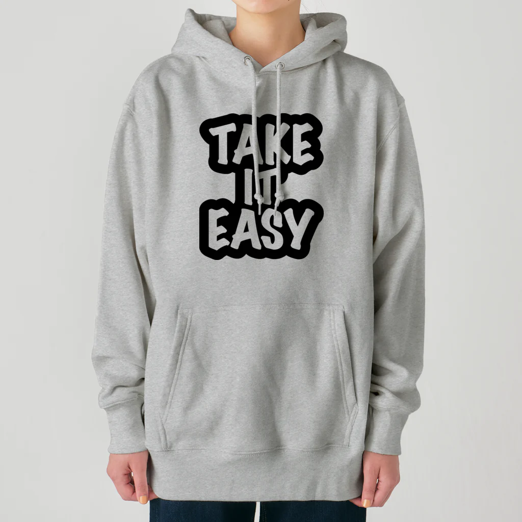 QUQU_WORKSのテイクイットイージー Take It Easy ブラック Heavyweight Hoodie