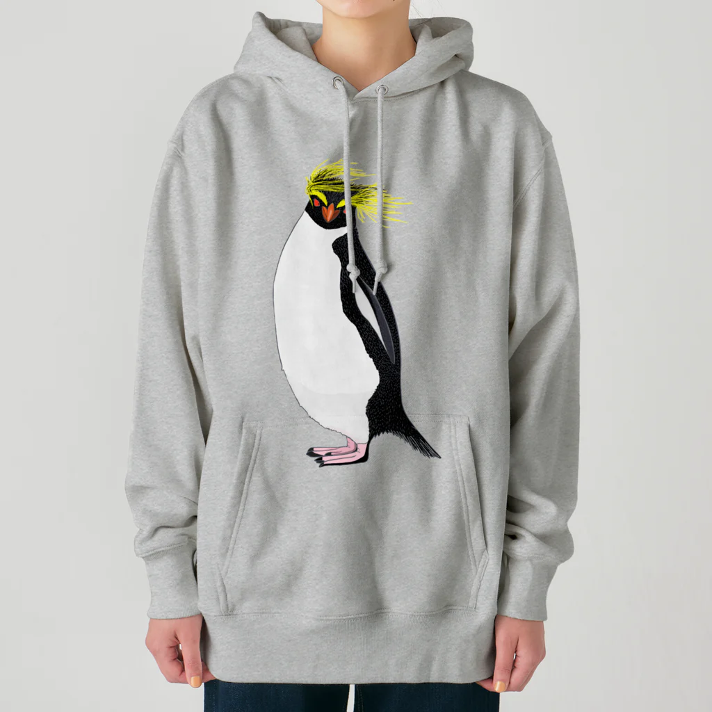 LalaHangeulの　風に吹かれるイワトビペンギンさん(文字無しバージョン Heavyweight Hoodie