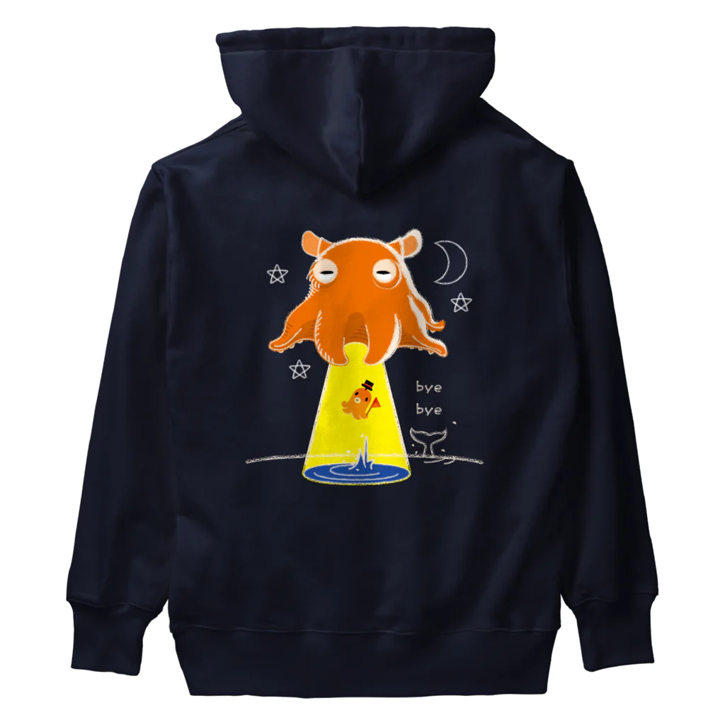 イラスト MONYAAT のバックプリント　たこさんwinなーとメンダコUFO Heavyweight Hoodie