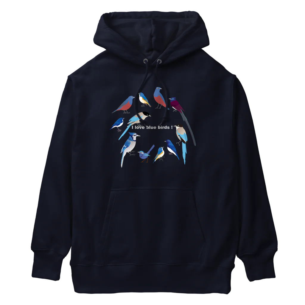 エダマメトイチ雑貨店のI love blue birds 1 小 Heavyweight Hoodie