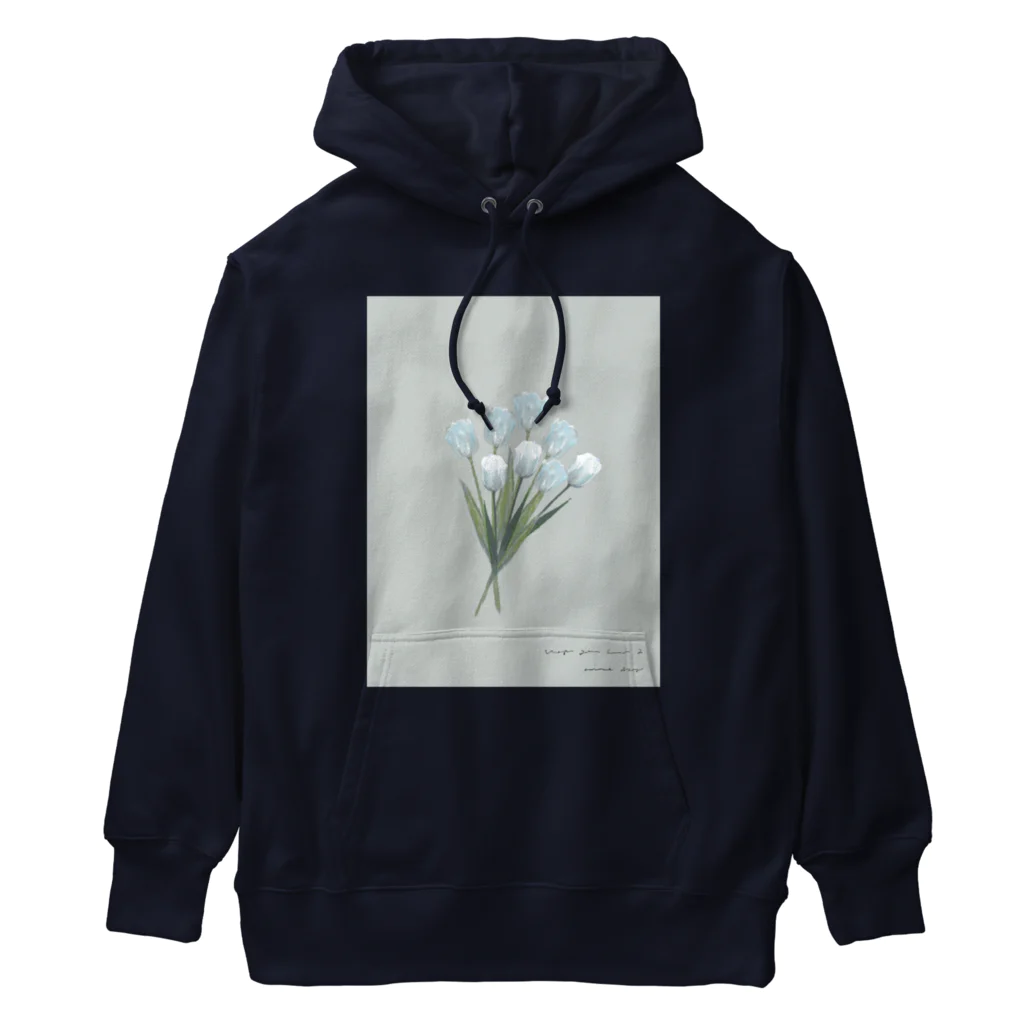 rilybiiの💐 mint green gray × white gray blue . Heavyweight Hoodie