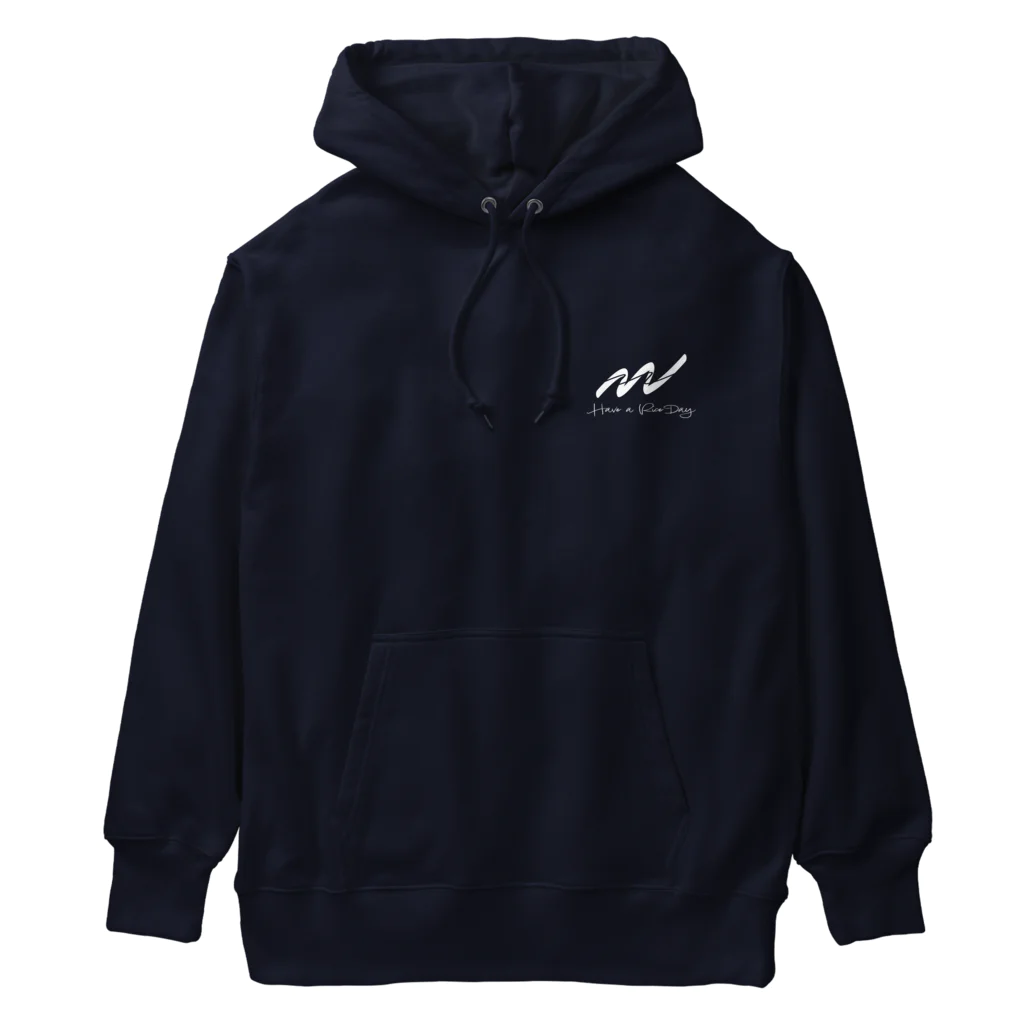 my.riceのパーカー白ロゴ Heavyweight Hoodie